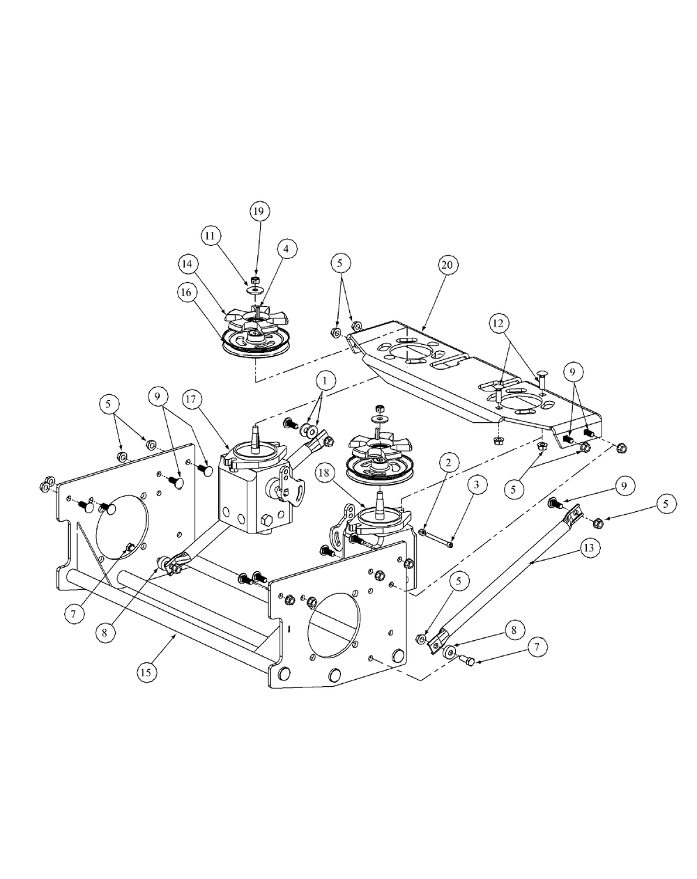 Drive Assembly Diagram and Parts List for M54-HN 53BB5ETW750-24-HP Cub Cadet Lawn Tractor